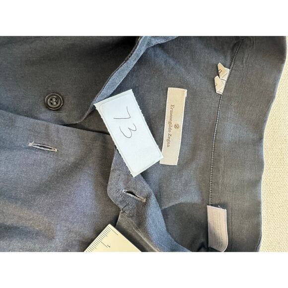 Ermenegildo Zegna Shirt Sz L 43/17 Gray Made in Italy Long Sleeve Button Mens - Picture 7 of 11